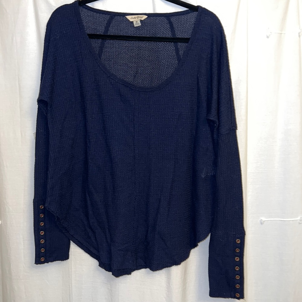 Lucky Brand Navy Thermal Long Sleeve Shirt - Sz M